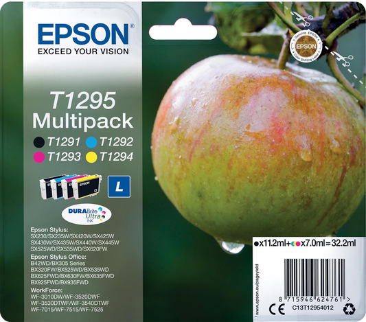 Epson inktcartridge T1295, 425 pagina's, OEM C13T12954012, 4 kleuren