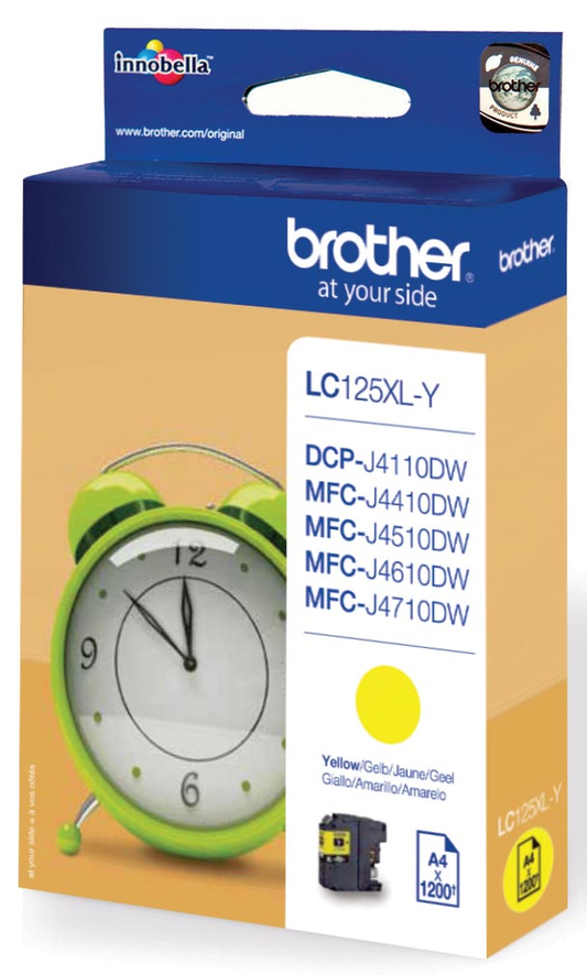 Brother inktcartridge, 1.200 pagina's, OEM LC-125XLY, geel