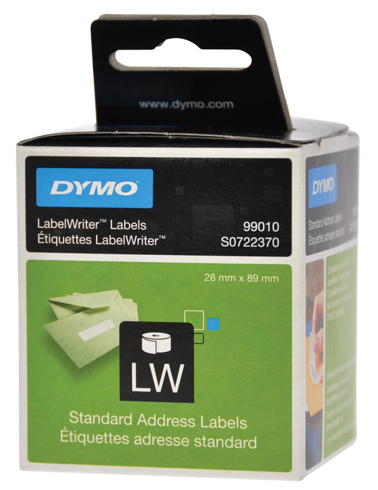 Dymo etiketten LabelWriter ft 89 x 28 mm, wit, 260 etiketten