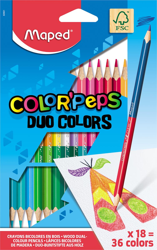 Maped kleurpotlood Color'Peps Duo, blister met 18 stuks