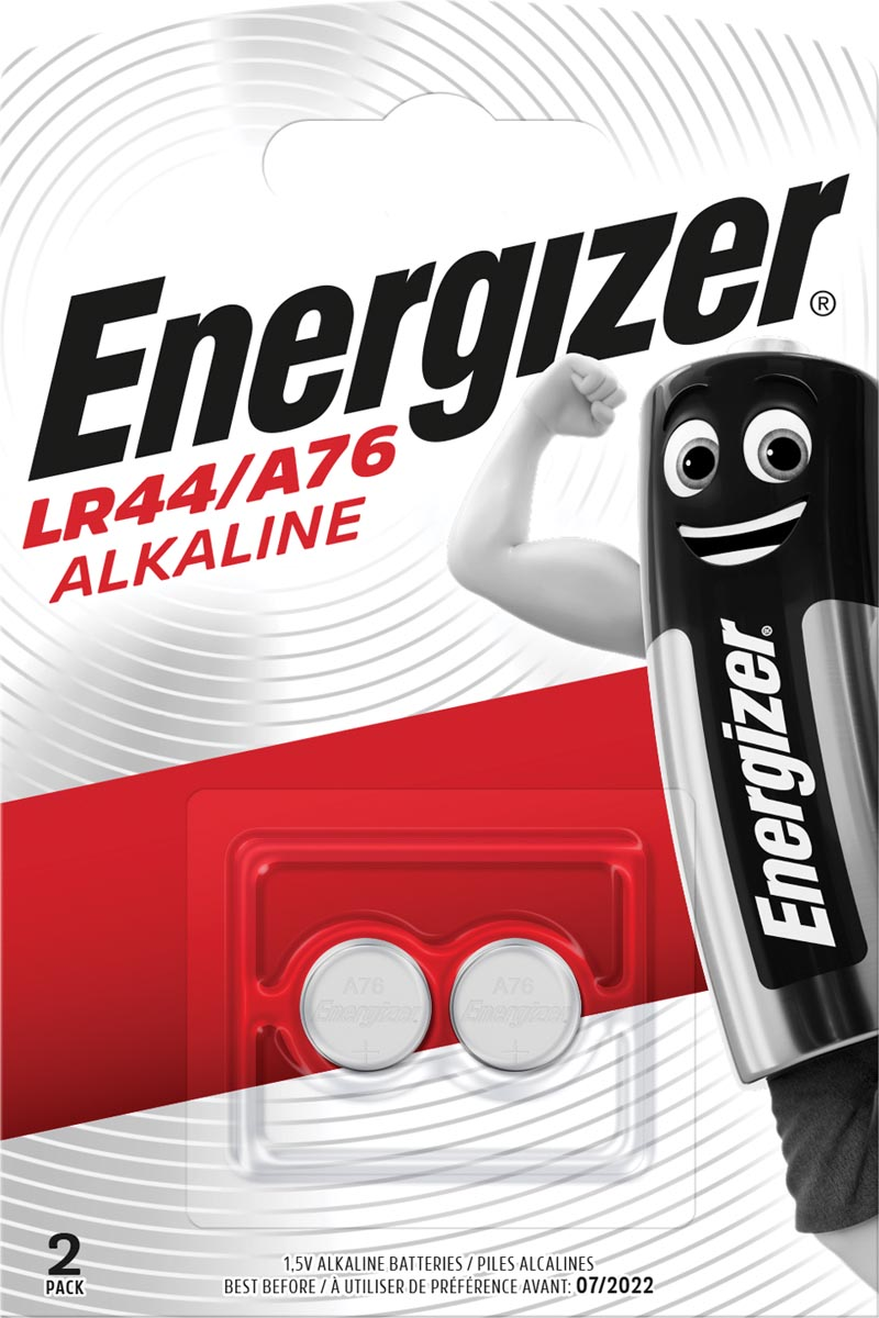 Energizer knoopcel LR44/A76, blister van 2 stuks