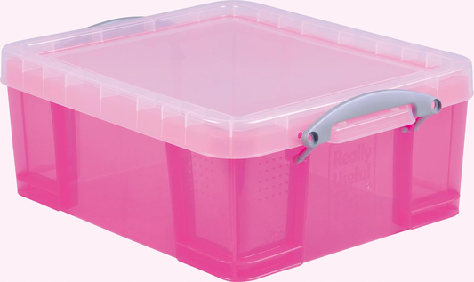 Really Useful Box opbergdoos 18 liter, transparant roze