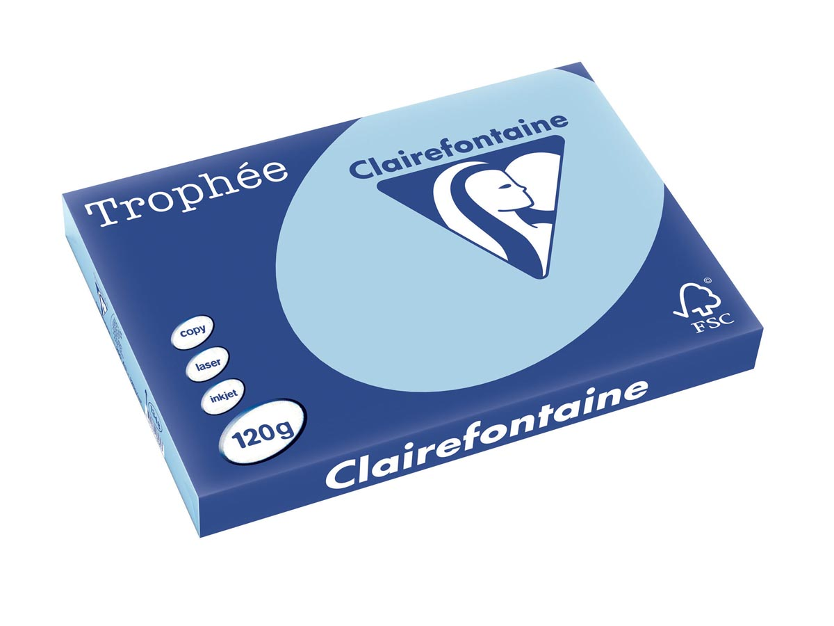 Clairefontaine Trophée Pastel A3, 120 g, 250 vel, blauw