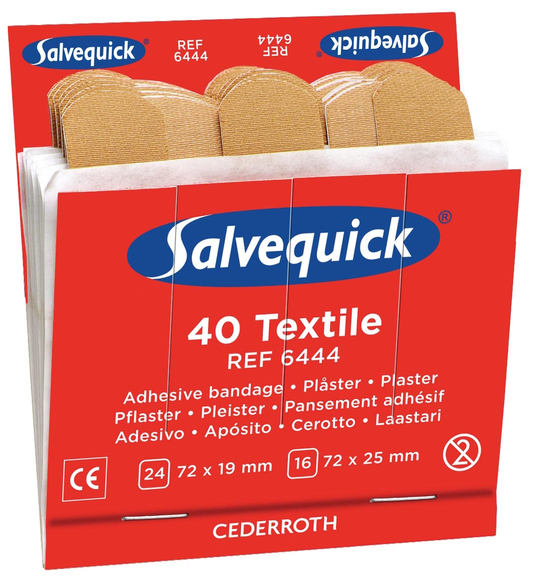 Salvequick navulling voor pleisterautomaat, elastische pleisters, pak van 6 navullingen