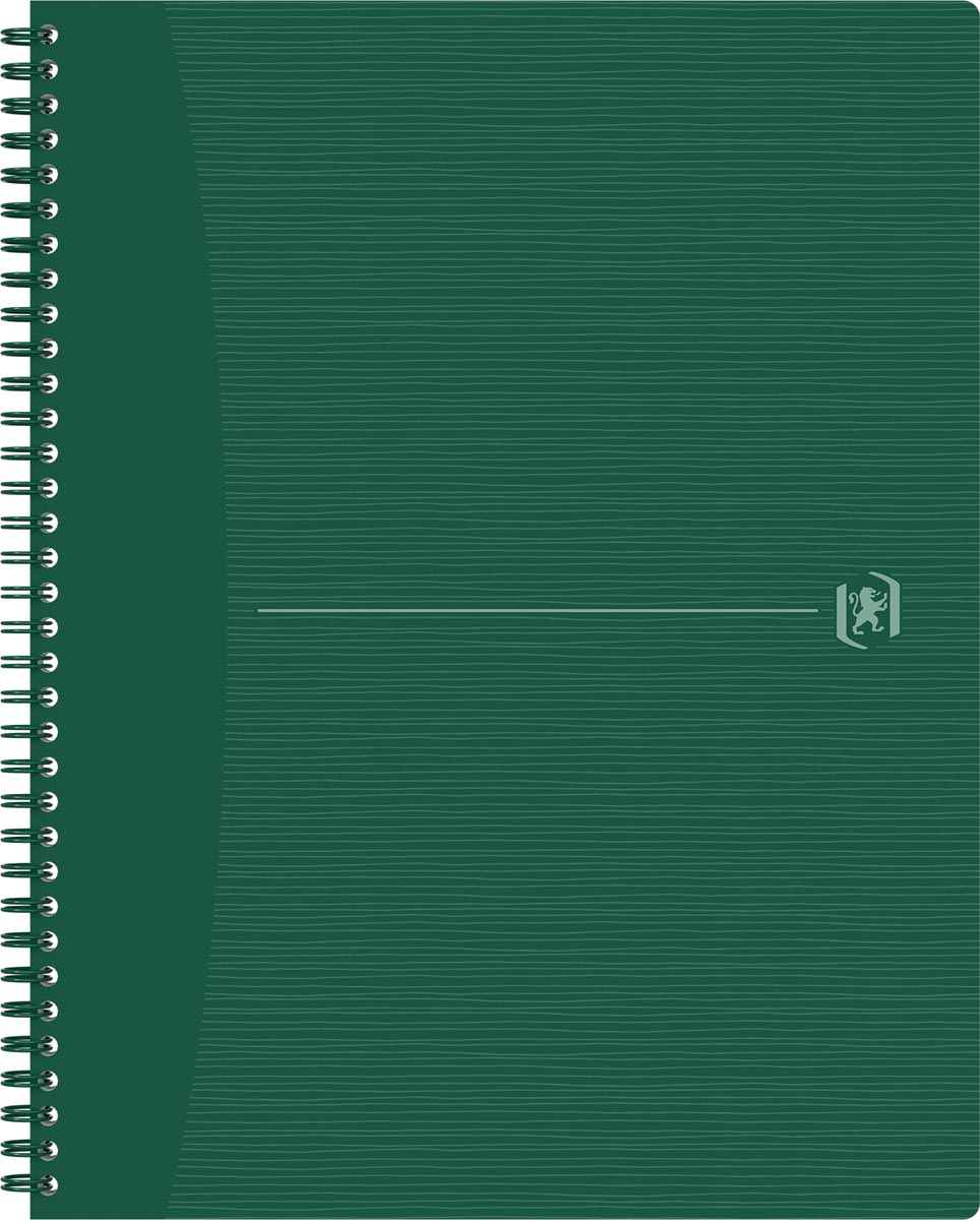 Oxford Origin spiraalschrift, ft A4+, 140 bladzijden, geruit 5 mm, groen