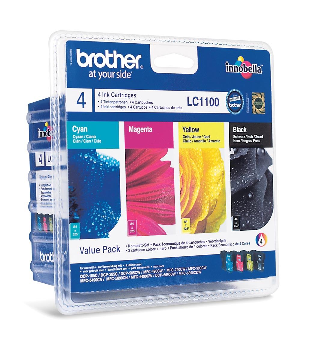 Brother inktcartridge, 325 pagina's, OEM LC-1100VALBP, 4 kleuren