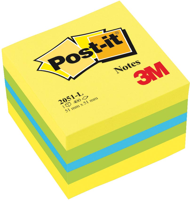 Post-it Notes mini cube, 400 vel, ft 51 x 51 mm, groen