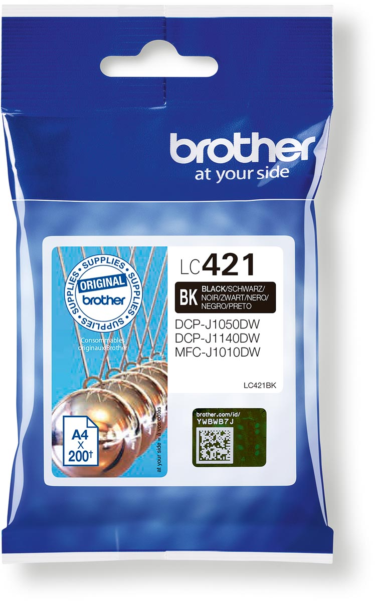 Brother inktcartridge,  200 pagina's, OEM LC-421BK, zwart