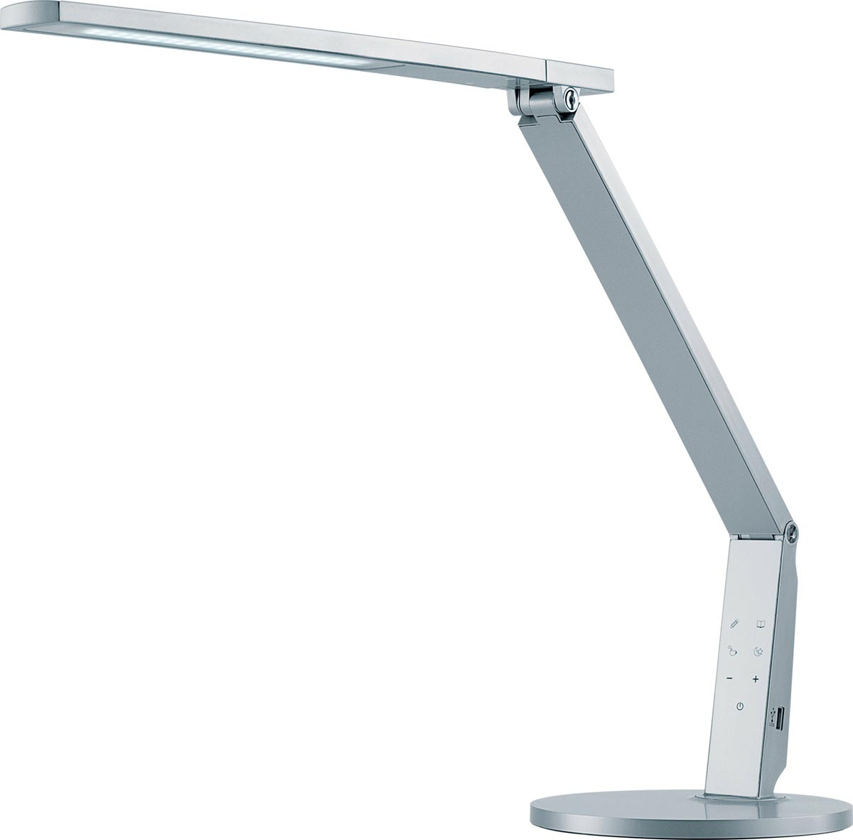 Hansa bureaulamp Vario Plus, LED-lamp, zilver