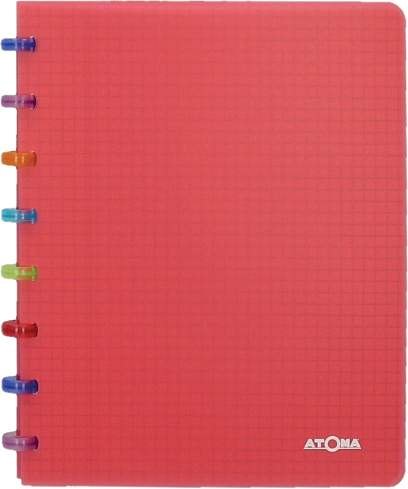 Atoma schrift Tutti Frutti ft A5, commercieel geruit, transparant rood