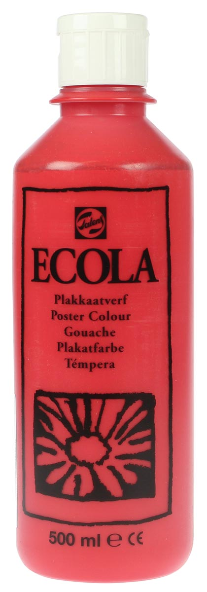 Talens Ecola plakkaatverf flacon van 500 ml, scharlaken