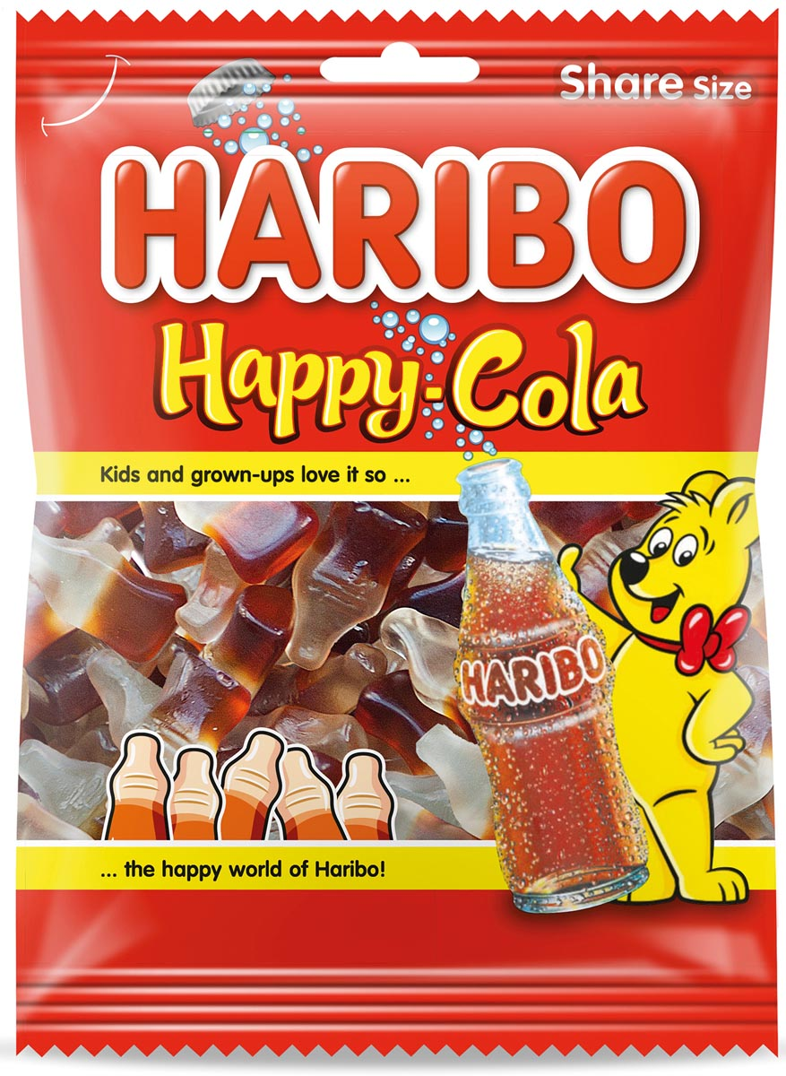 Haribo snoep happy cola, zak van 185 g