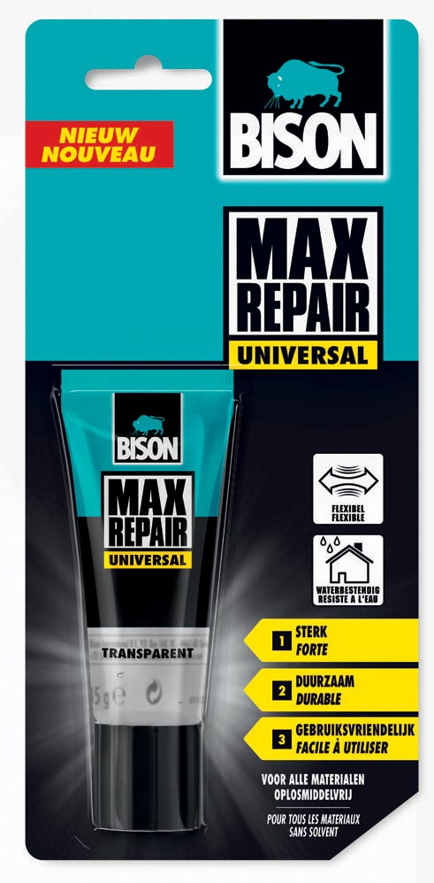 Bison lijm Max Repair Universal, blister met tube van 45 g