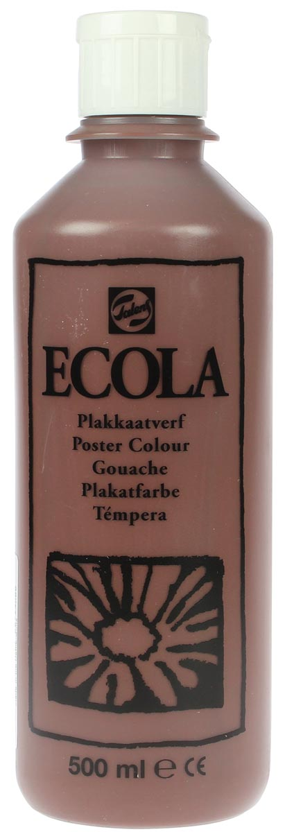 Talens Ecola plakkaatverf flacon van 500 ml, bruin