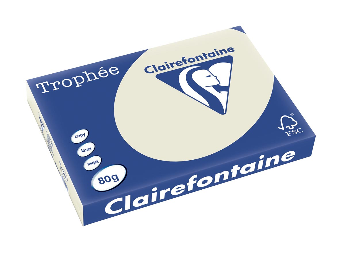 Clairefontaine Trophée Pastel A3, 80 g, 500 vel, parelgrijs