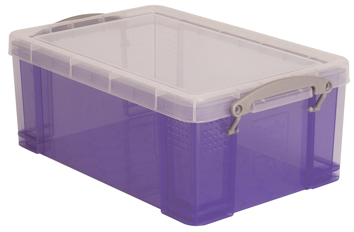 Really Useful Box opbergdoos 9 liter, transparant paars