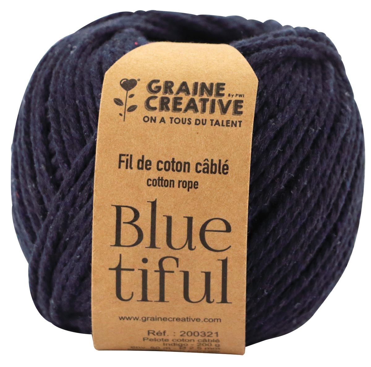 Graine Créative Macramé touw, ft 2,5 mm x 80 m, indigo