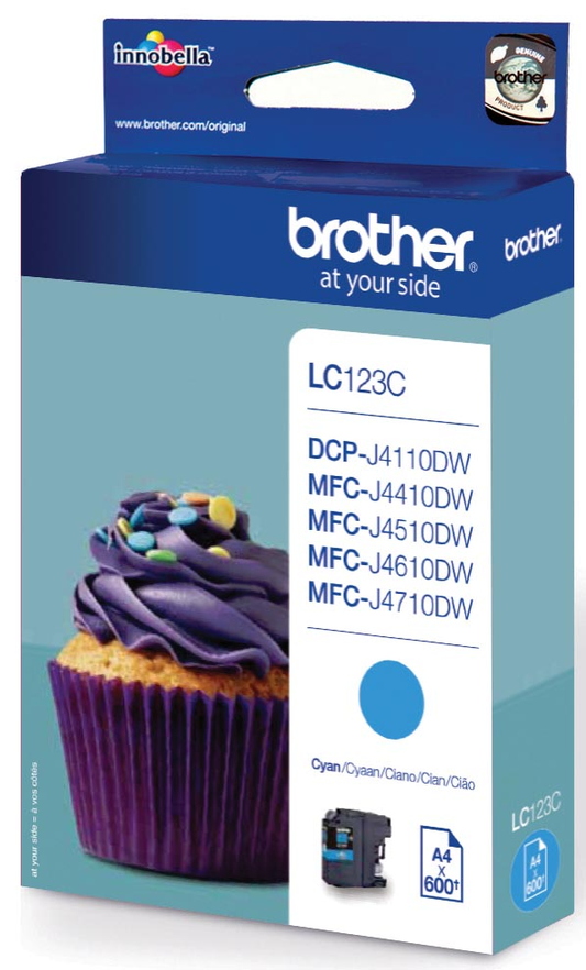 Brother inktcartridge, 600 pagina's, OEM LC-123C, cyaan