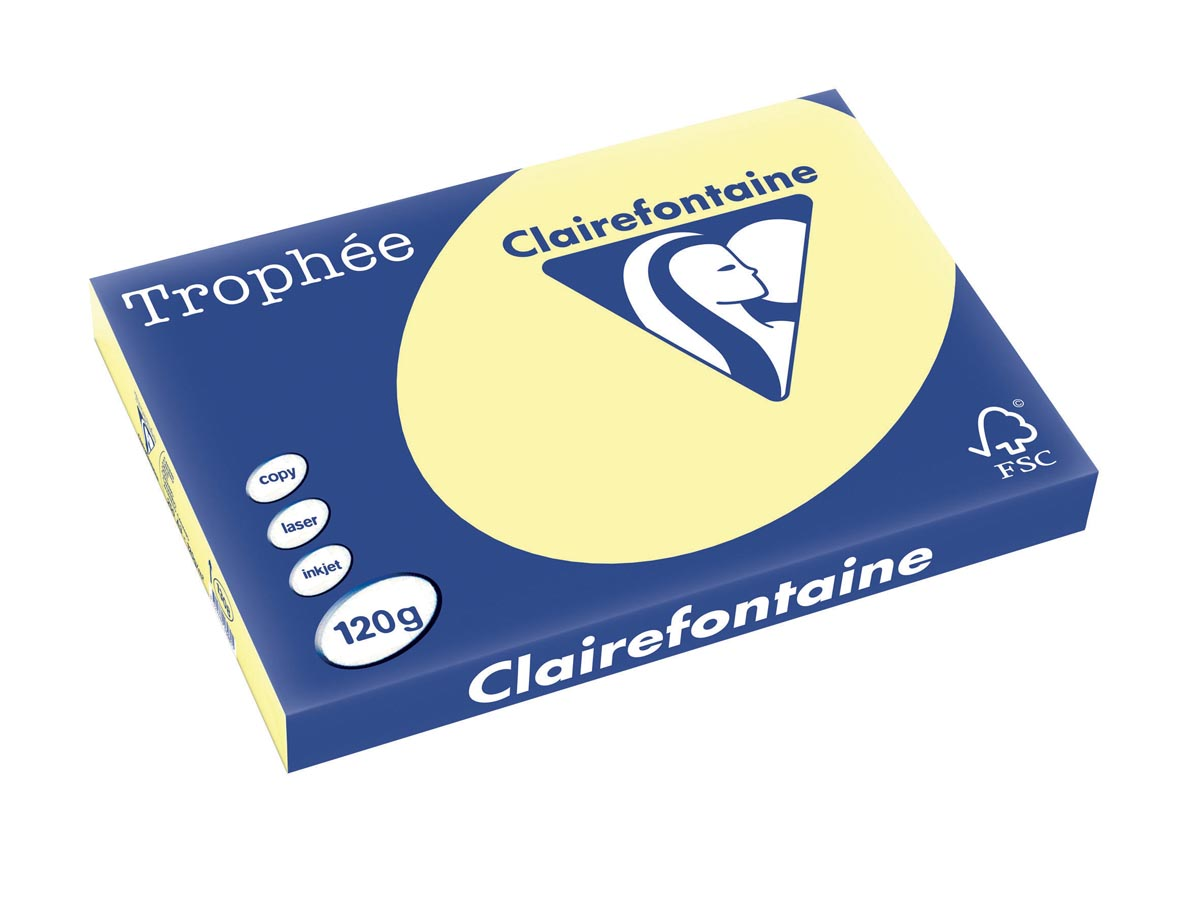 Clairefontaine Trophée Pastel A3, 120 g, 250 vel, geel