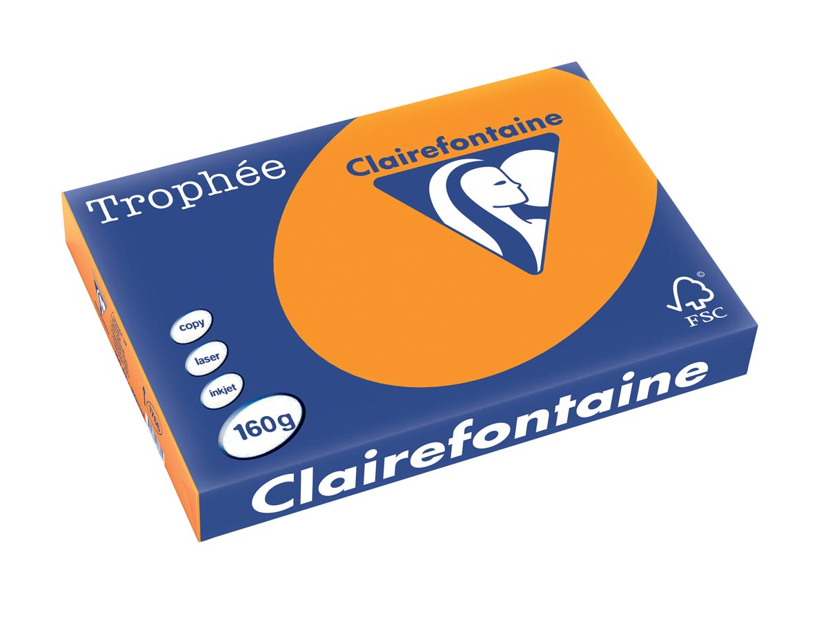 Clairefontaine Trophée Intens A3, 160 g, 250 vel, fel oranje