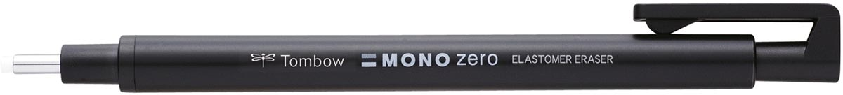 Tombow gumstift MONO zero met ronde punt, navulbaar, zwart