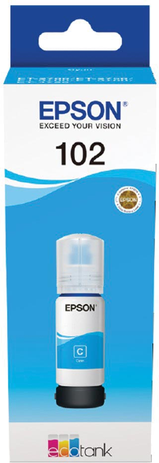 Epson inktfles 102, 6.000 pagina's, OEM C13T03R240, cyaan