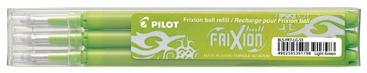 Pilot vullingen voor Frixion Ball en Frixion Ball Clicker, licht groen , etui met 3 stuks