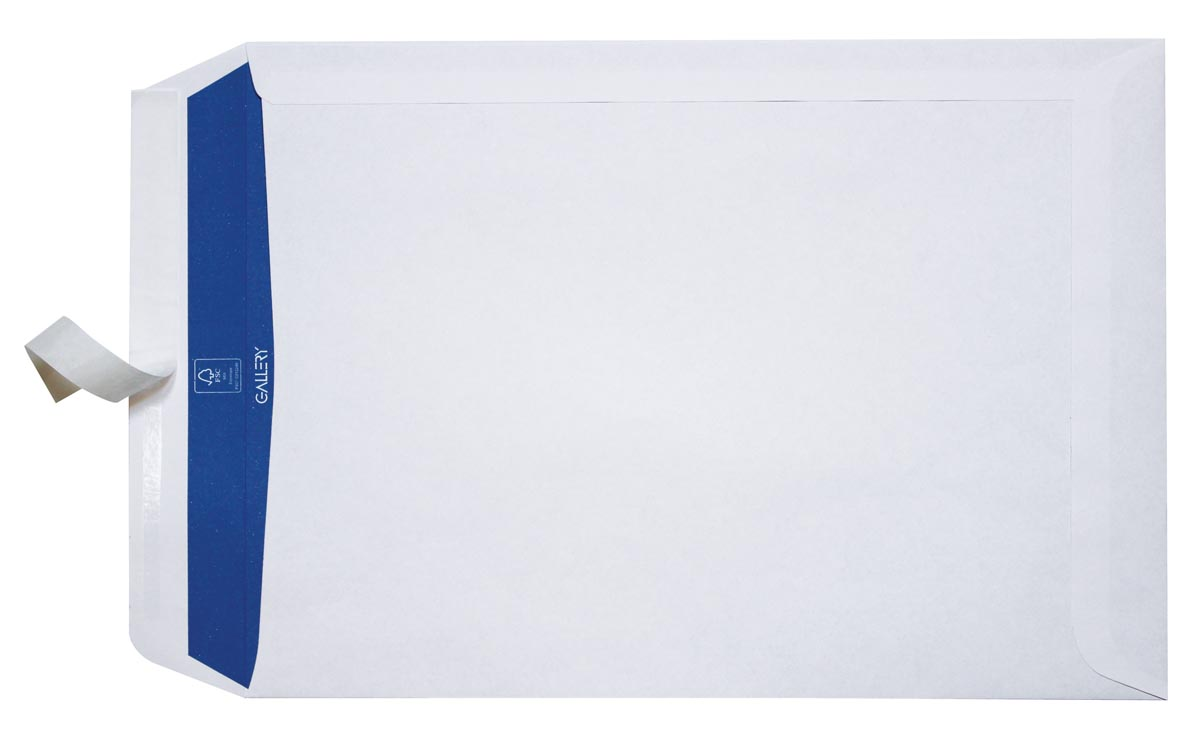 Gallery enveloppen ft 230 x 310 mm, stripsluiting, binnenzijde blauw, doos van 250 stuks