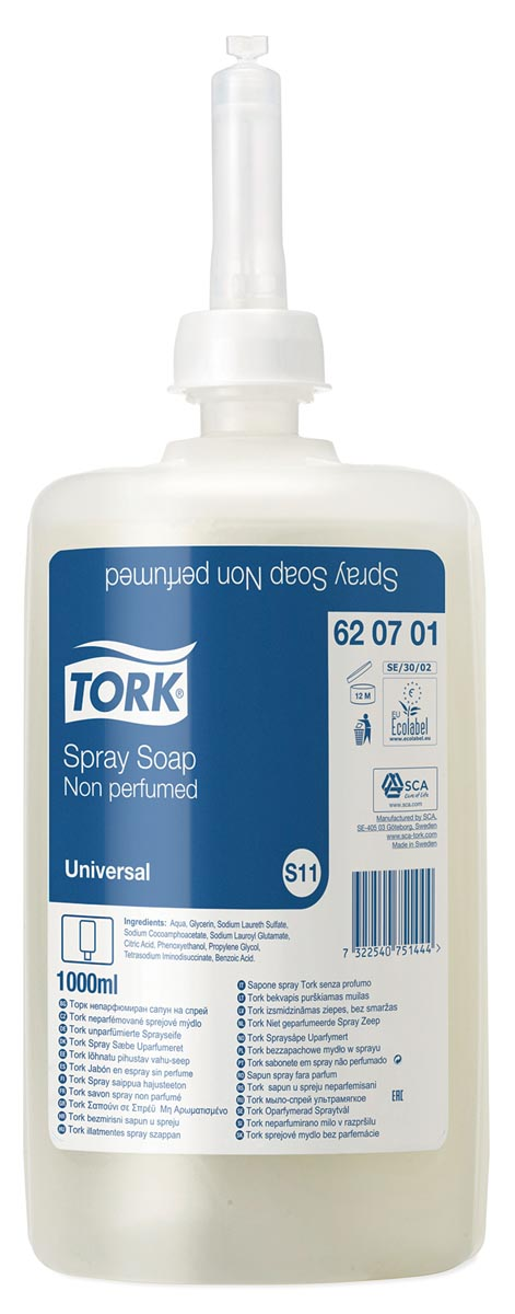 Tork vloeibare zeep, extra mild, systeem S11, flacon van 1 liter