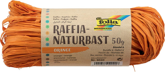 Folia raffia oranje