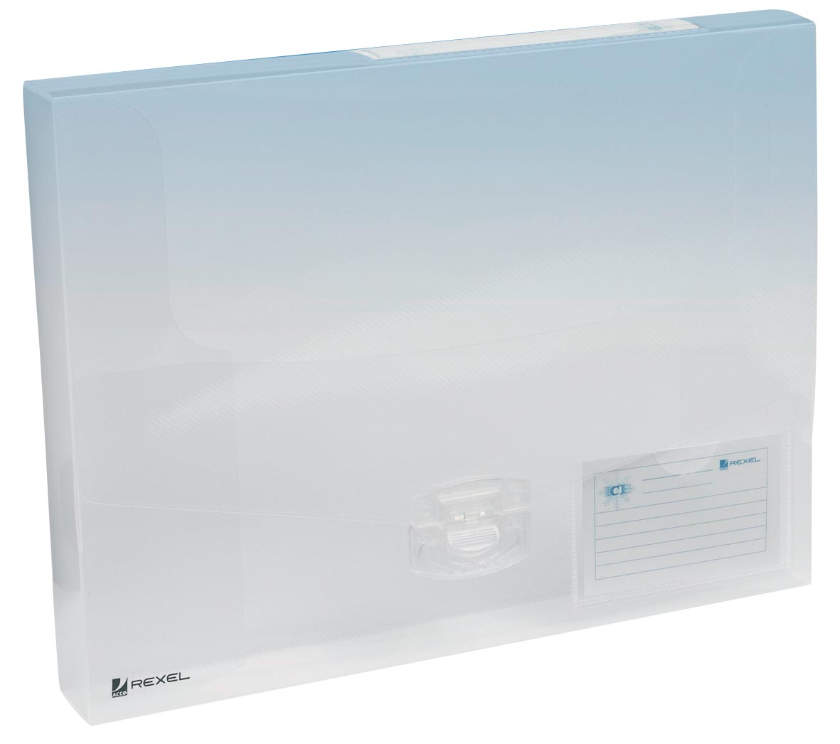 Rexel elastobox Ice transparant, rug van 4 cm