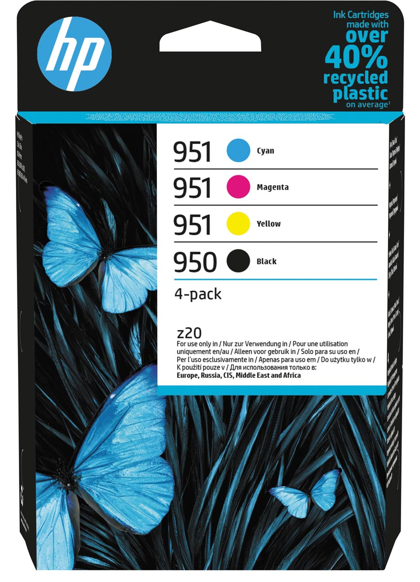 HP inktcartridge 950 en 951, 700 - 1.000 pagina's, OEM 6ZC65AE, 4 kleuren