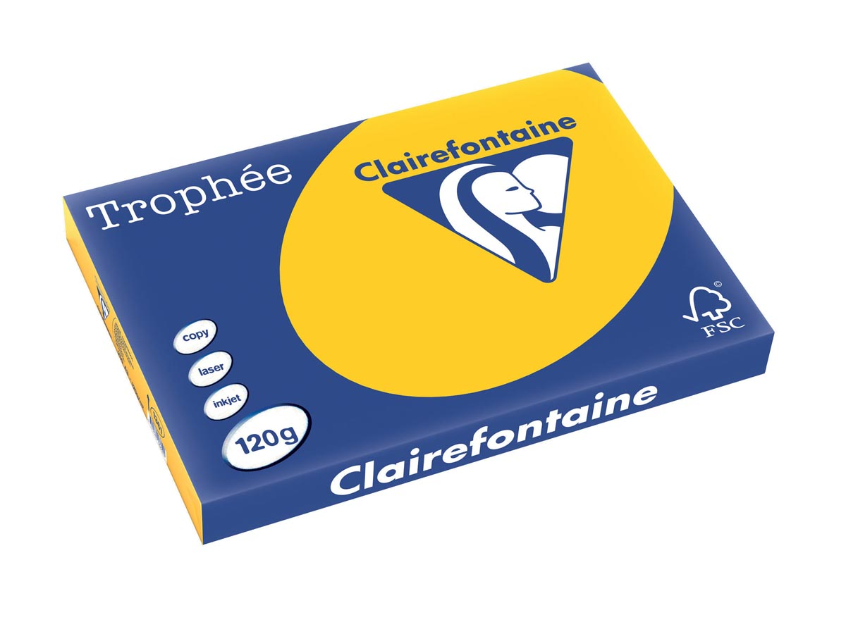 Clairefontaine Trophée Intens A3, 120 g, 250 vel, zonnebloemgeel