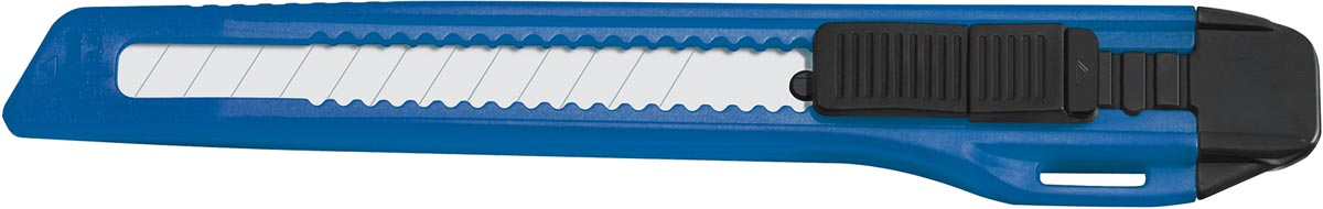 Office cutter, 9mm, zwart/blauw, op blister