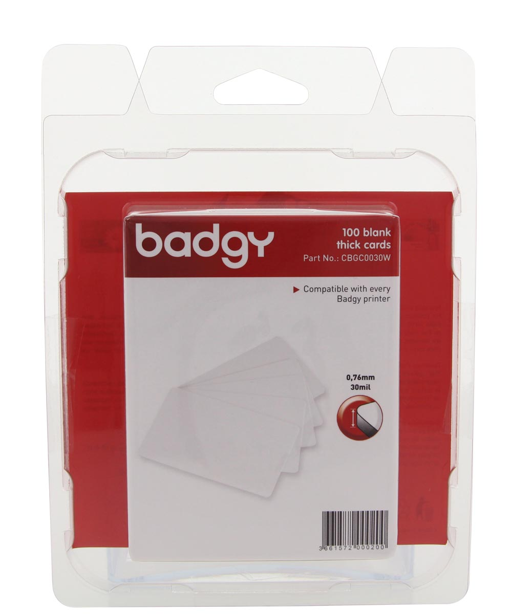 Badgy 100 blanco, dikke kaarten van 0,76 mm, voor Badgy100 of Badgy200