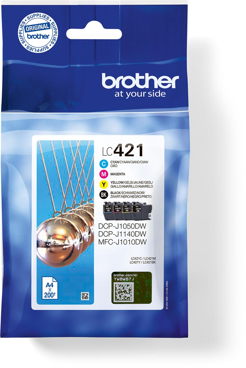 Brother inktcartridge,  200 pagina's, OEM LC-421VAL, 4 kleuren