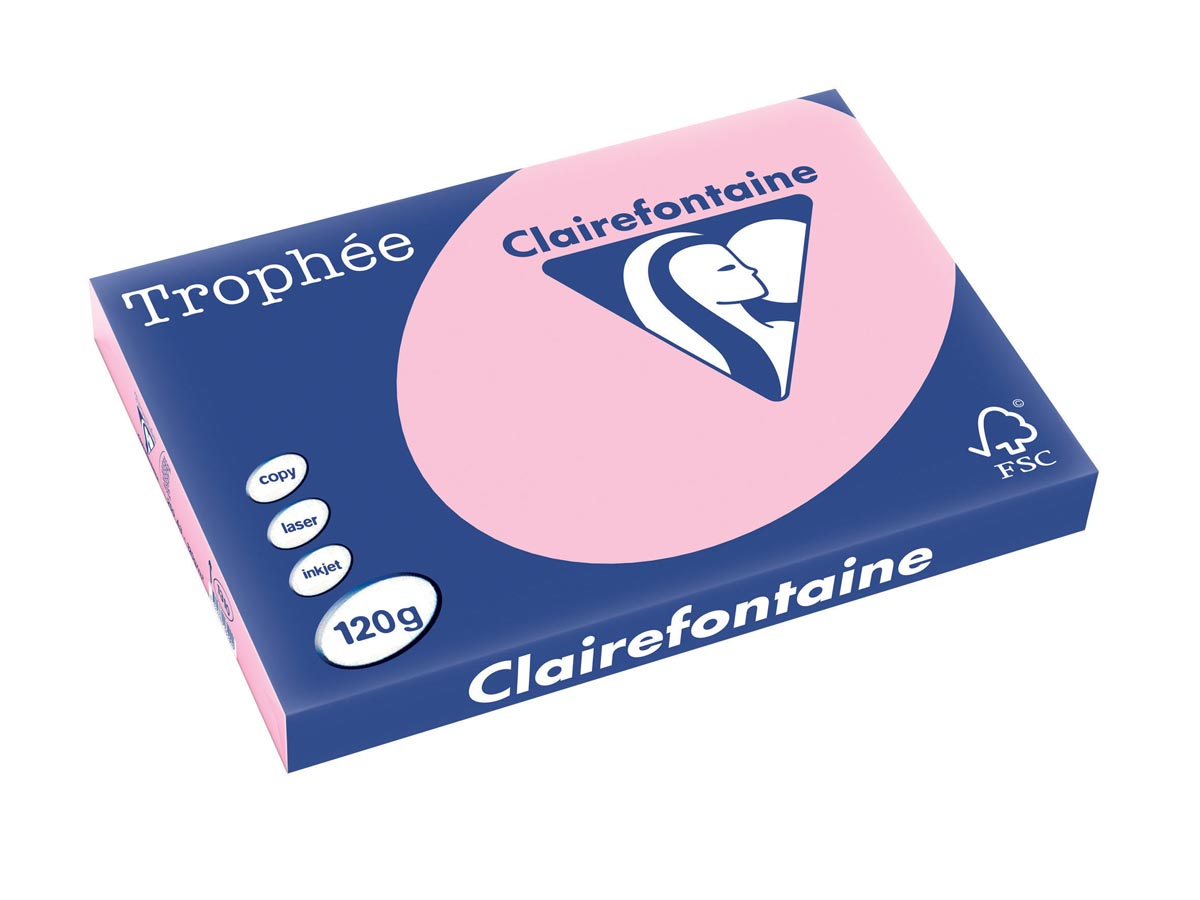 Clairefontaine Trophée Pastel A3, 120 g, 250 vel, roze