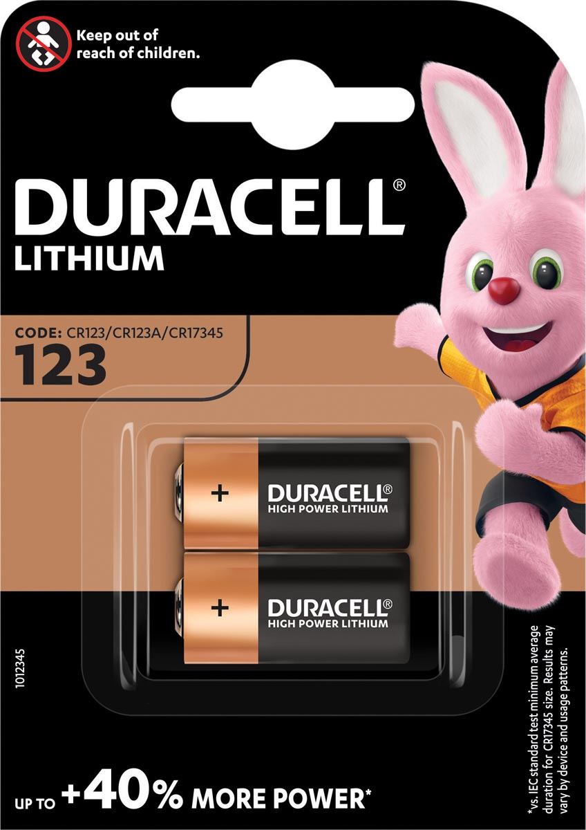 Duracell Ultra Lithium 123, blister van 2 stuks