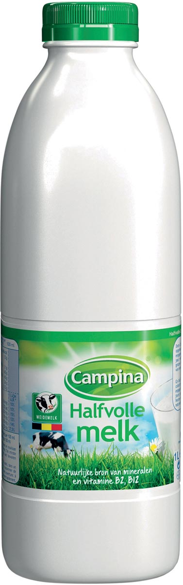 Campina halfvolle melk, 1 liter, pak van 6 stuks