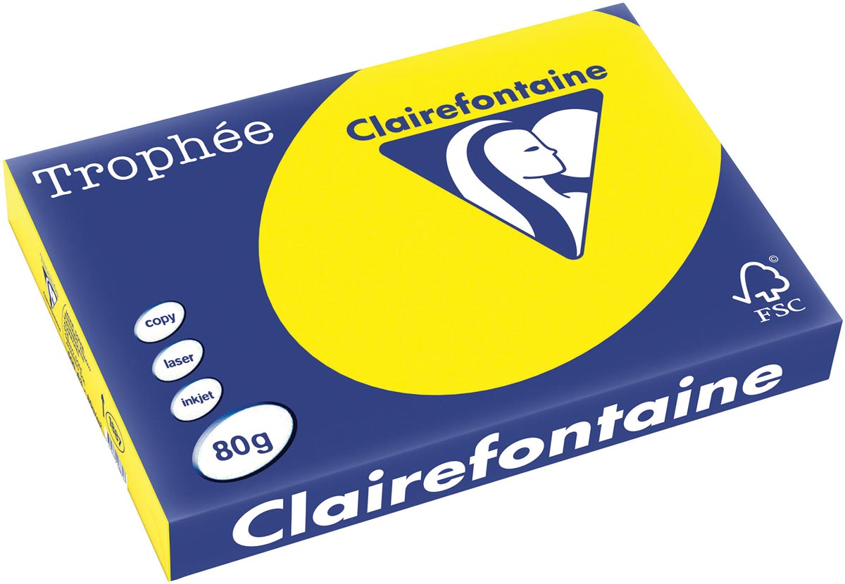 Clairefontaine Trophée Intens A3, 80 g, 500 vel, zonnegeel