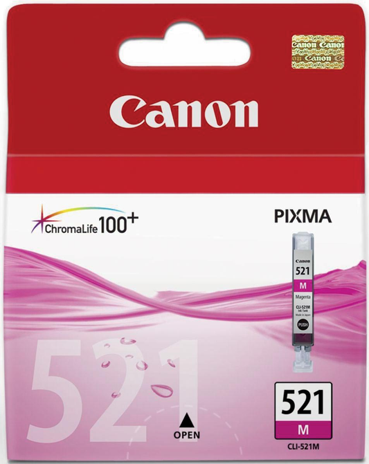 Canon inktcartridge CLI-521M, 445 pagina's, OEM 2935B001, magenta