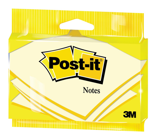 Post-it Notes, ft 76 x 127 mm, geel, blok van 100 vel, op blister