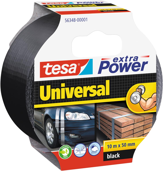 Tesa extra Power Universal, ft 50 mm x 10 m, zwart