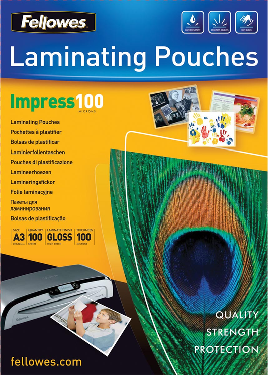 Fellowes lamineerhoes Impress100 ft A3, 200 micron (2 x 100 micron), pak van 100 stuks