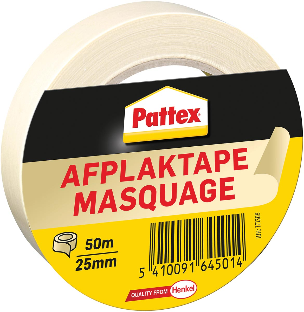 Pattex afplaktape, lengte 50 m, breedte 25 mm