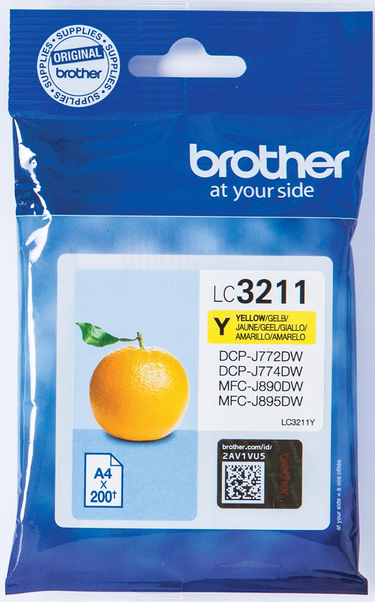 Brother inktcartridge, 200 pagina's, OEM LC-3211Y, geel