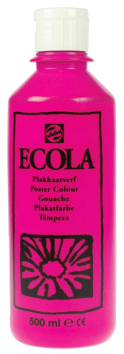 Talens Ecola plakkaatverf flacon van 500 ml, tyrisch roze (magenta)