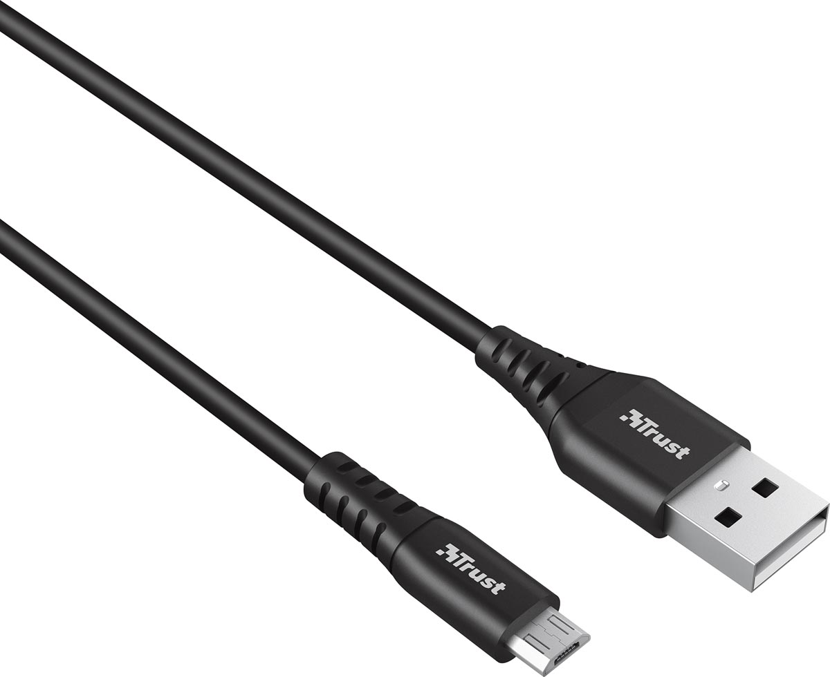 Trust Ndura oplaad- en gegevenskabel, USB naar micro-USB, 1 m, zwart