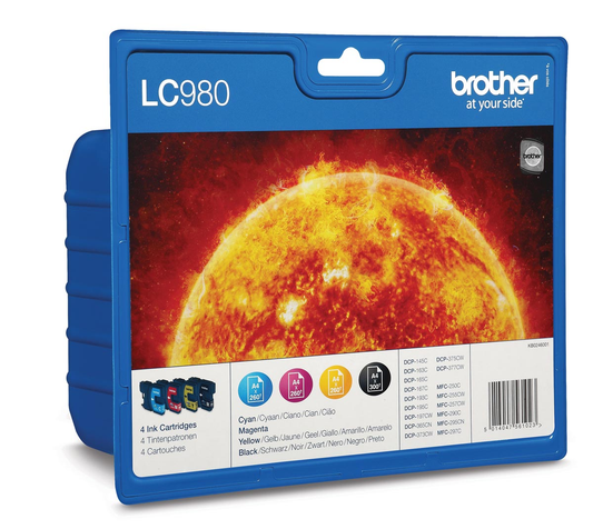 Brother inktcartridge, 260 - 300 pagina's, OEM LC-980VALBP, 4 kleuren