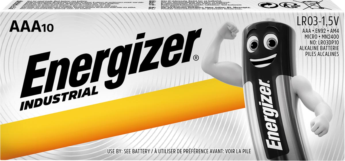 Energizer Industrial alkaline batterij AAA/LR03/E92, 10 stuks